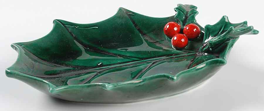 Green Holly Small Leaf Dish by Lefton-1
