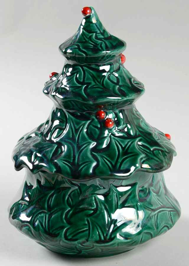 Green Holly Candy Box & Lid by Lefton-1