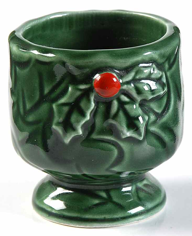 Green Holly Single Egg Cup by Lefton-1