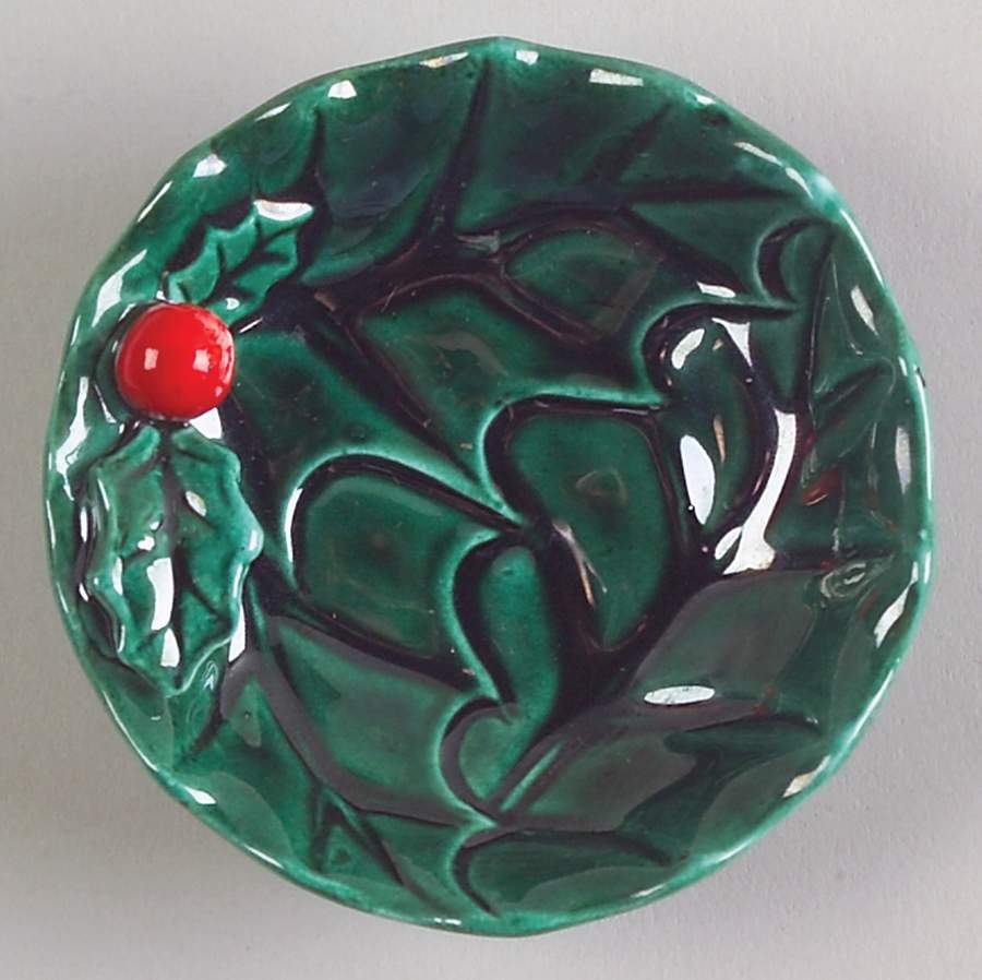 Green Holly Small Ashtray by Lefton-1