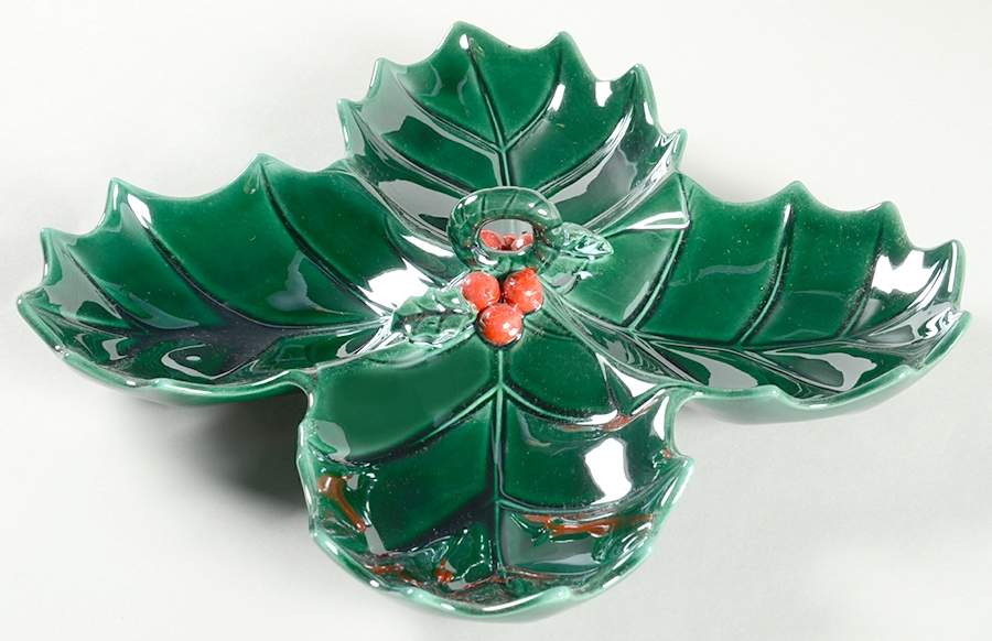 Green Holly 4 Part Relish by Lefton-1