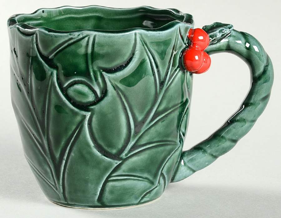 Green Holly Mug by Lefton-1