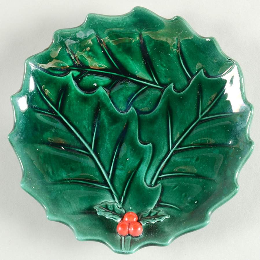 Green Holly Bread & Butter Plate by Lefton-1
