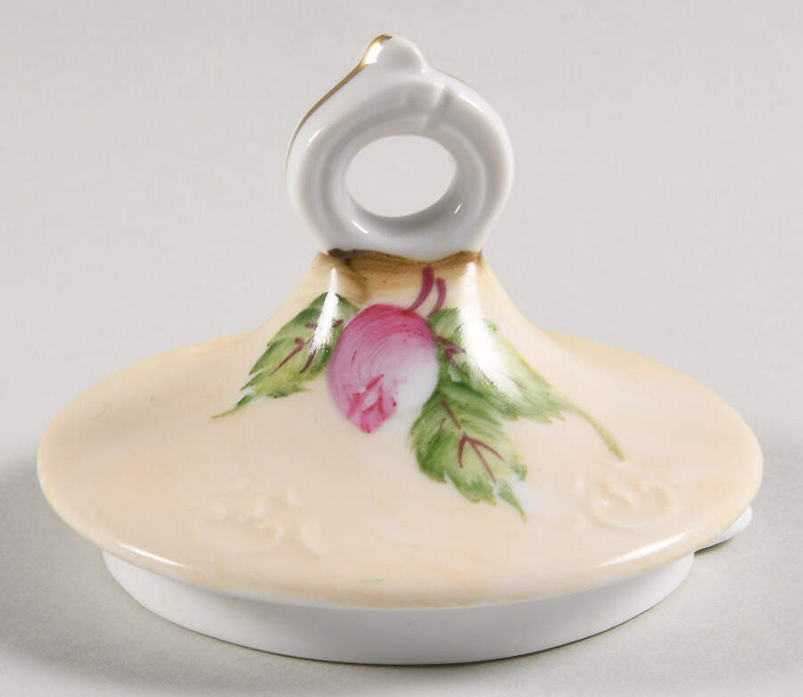 Heritage Brown (Floral) Lid for Musical Teapot by Lefton-1