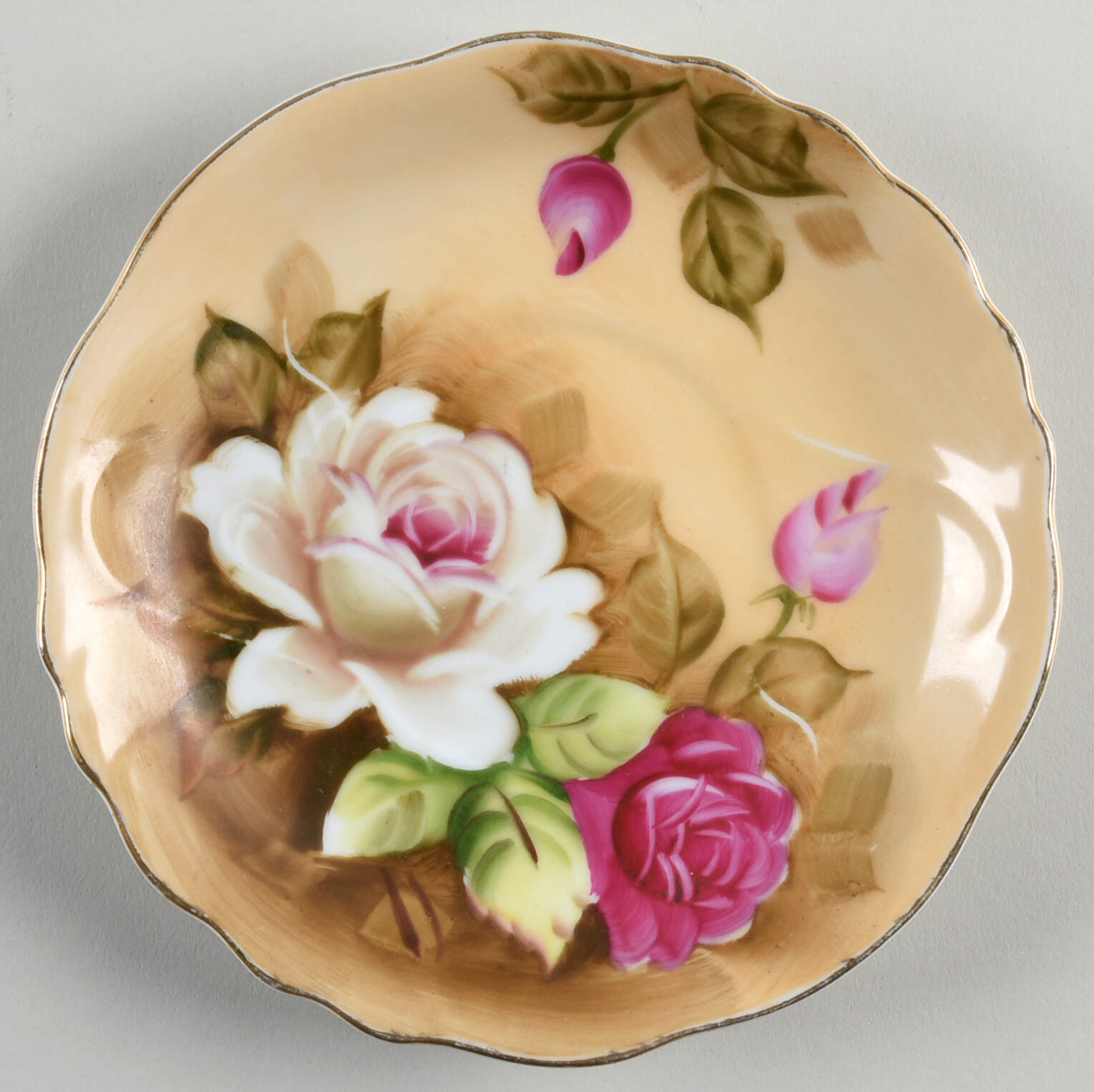 Heritage Brown (Floral) Underplate for Jam/Jelly by Lefton-1