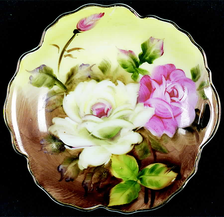 Heritage Brown (Floral) Nut Dish by Lefton-1