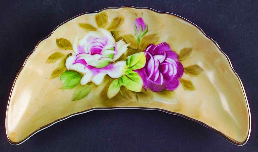 Heritage Brown (Floral) Bone Dish by Lefton-1