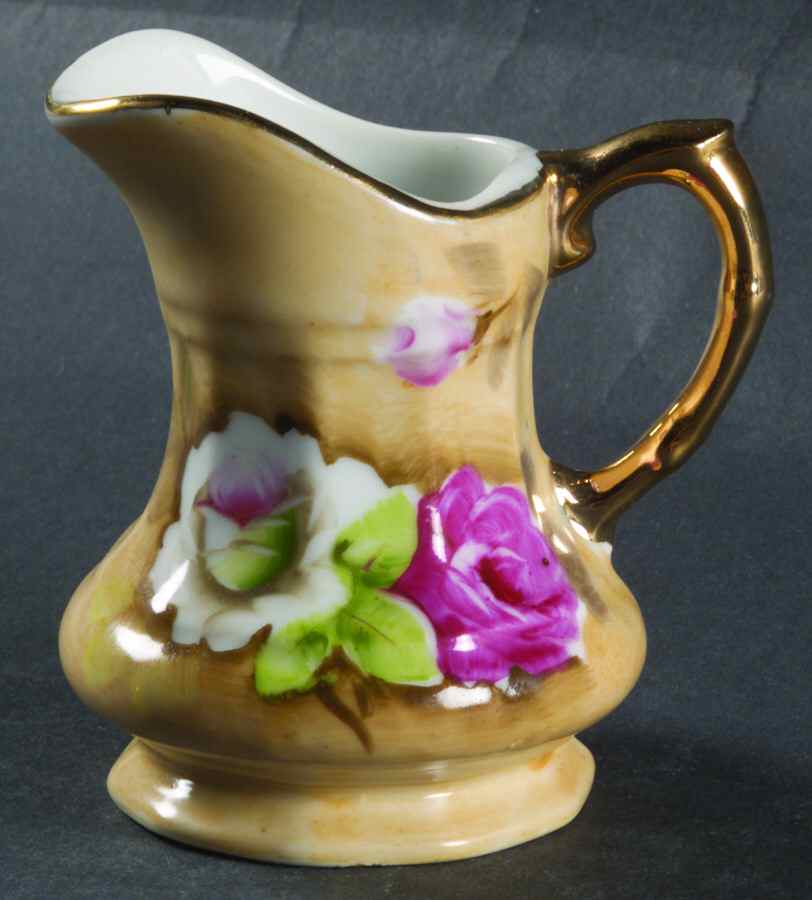 Heritage Brown (Floral) Mini Creamer by Lefton-1