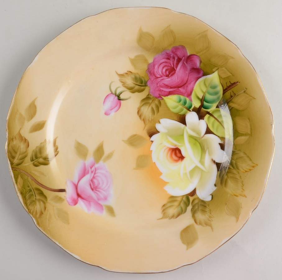 Heritage Brown (Floral) Luncheon Plate by Lefton-1