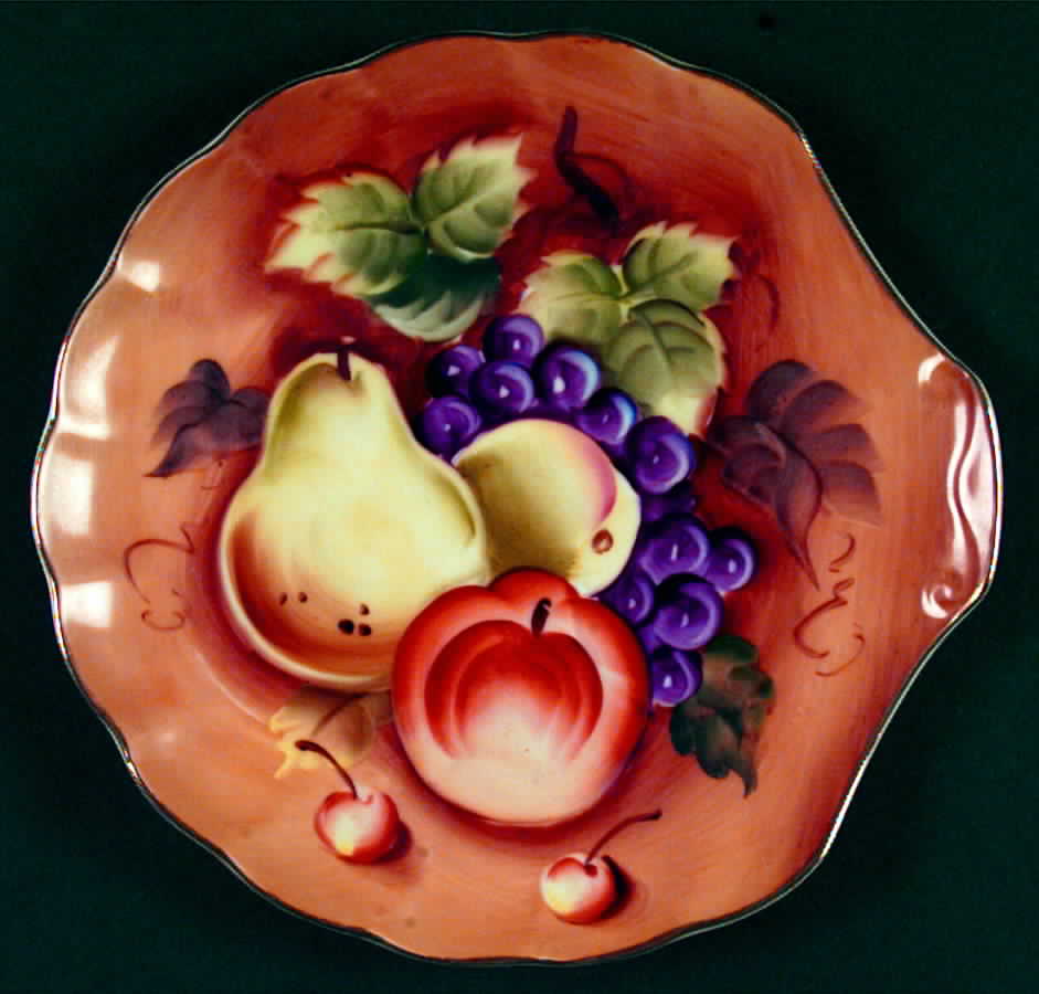 Heritage Brown (Fruit) Snack Plate by Lefton-1