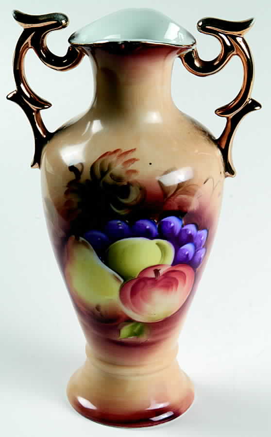 Heritage Brown (Fruit) 8" Vase by Lefton-1