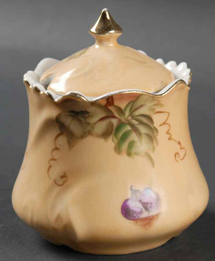 Heritage Brown (Fruit) Jam/Jelly & Lid by Lefton-1