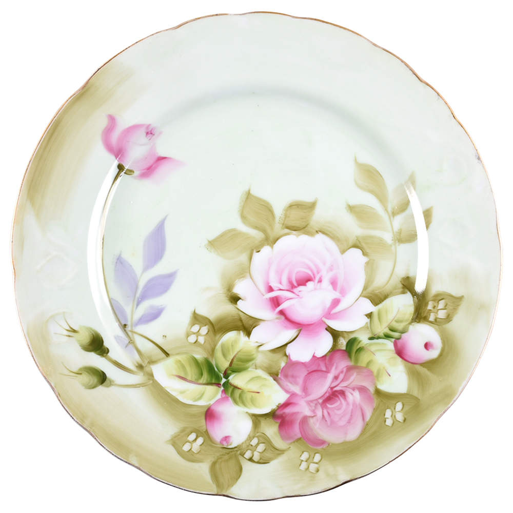 Heritage Green Dinner Plate by Lefton-1