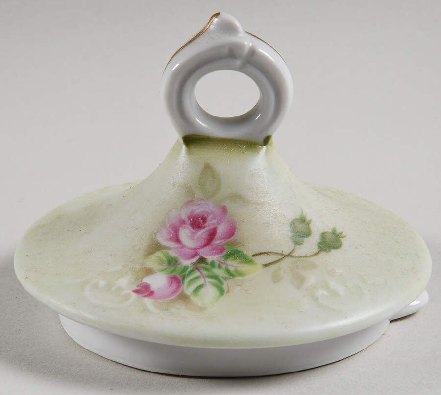 Heritage Green Lid for Musical Teapot by Lefton-1