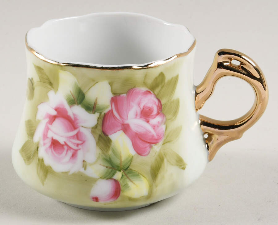 Heritage Green Flat Demitasse Cup by Lefton-1