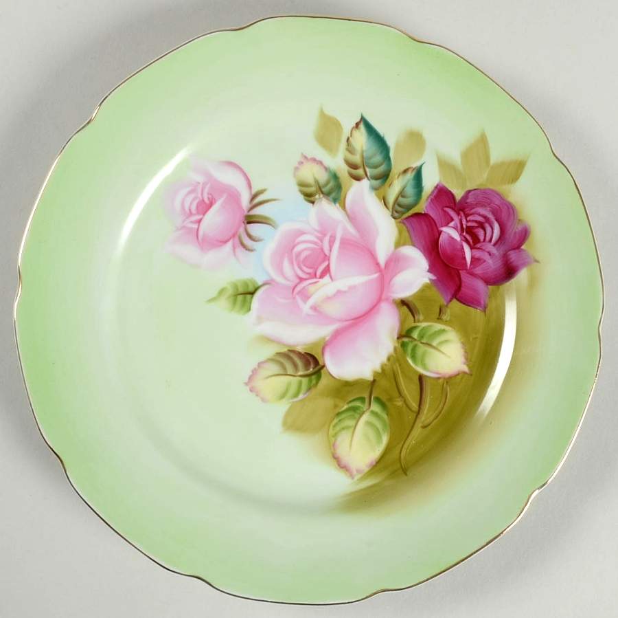 Heritage Green Luncheon Plate by Lefton-1