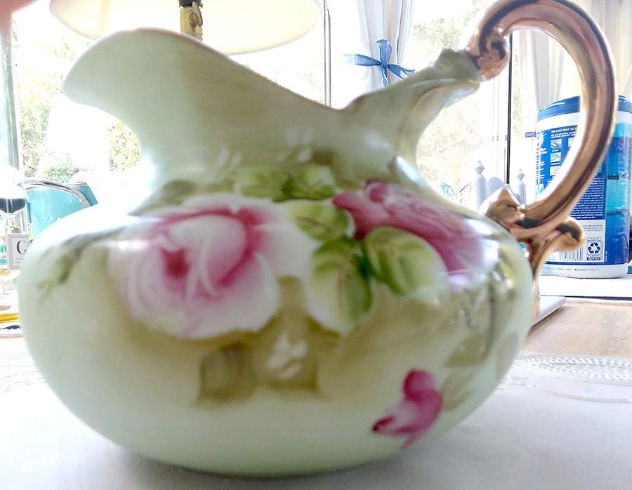 Heritage Green Creamer by Lefton-1