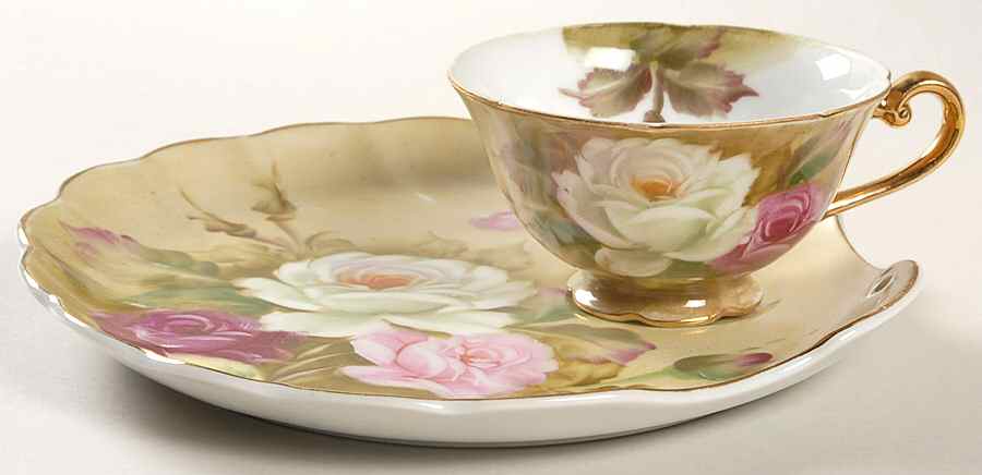 Heritage Green Snack Plate & Cup Set by Lefton-1