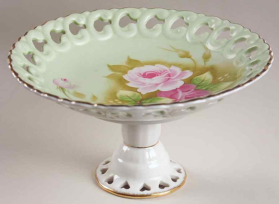 Heritage Green Round Compote (Height X Width) by Lefton-1