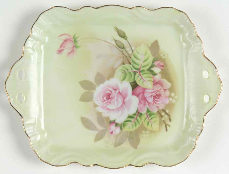 Heritage Green 9" Square Tray by Lefton-1