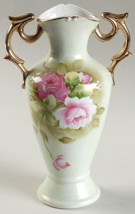Heritage Green 8" Vase by Lefton-1