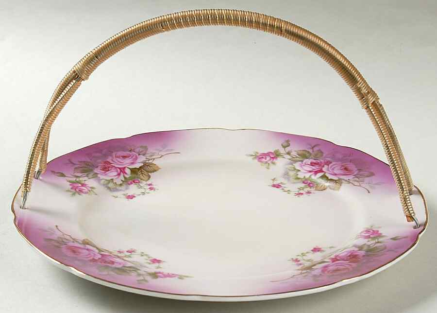 Heavenly Rose Handled Luncheon Plate by Lefton-1