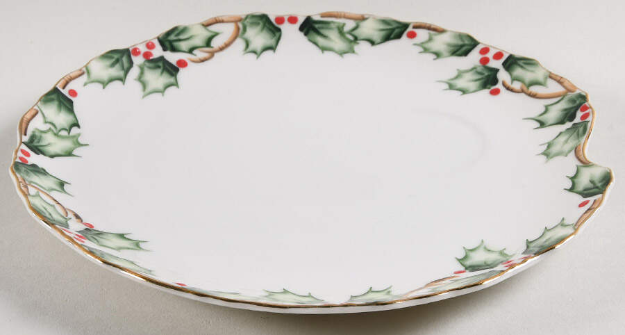 Holly Garland Snack Plate by Lefton-1