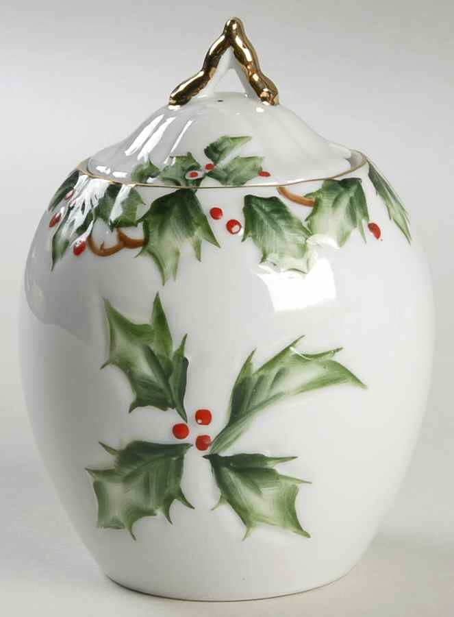 Holly Garland Jam/Jelly & Lid by Lefton-1