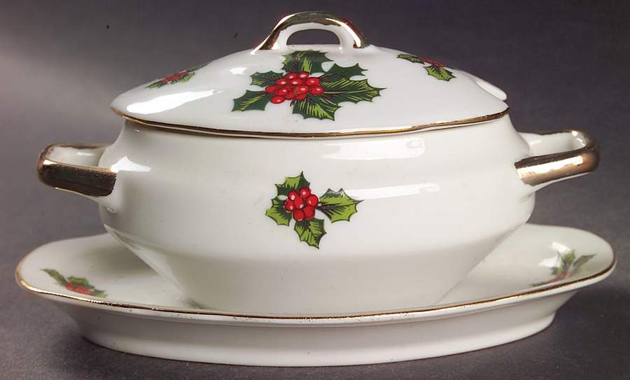 Holly Mustard Jar & Lid by Lefton-1