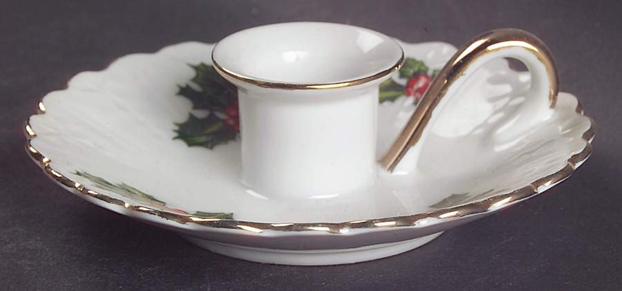 Holly Handled Candleholder by Lefton-1