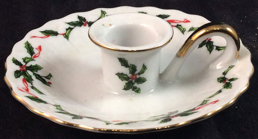 Holly Handled Candleholder by Lefton-1