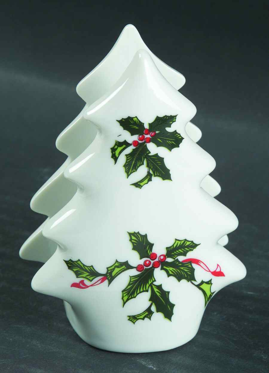 Boughs of Holly (SCALLOPED) Napkin Holder by Lefton-1