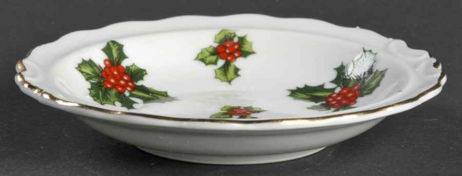 Boughs of Holly (SCALLOPED) Mini Pitcher and Bowl Set, Bowl Only by Lefton-1