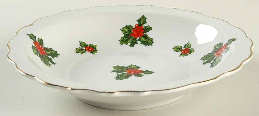 Holly Rim Cereal Bowl by Lefton-1