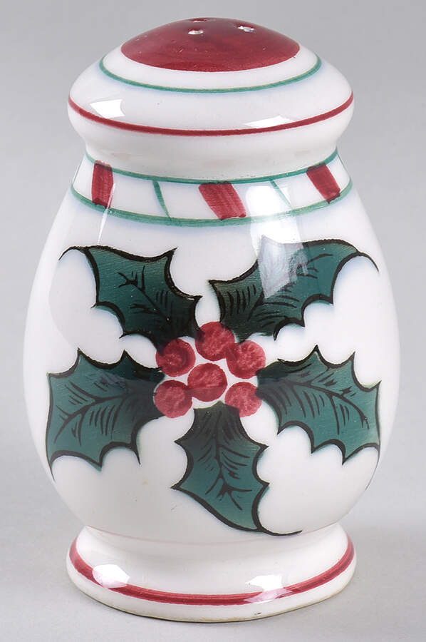 Holly Candy Cane Salt Shaker by Lefton-1