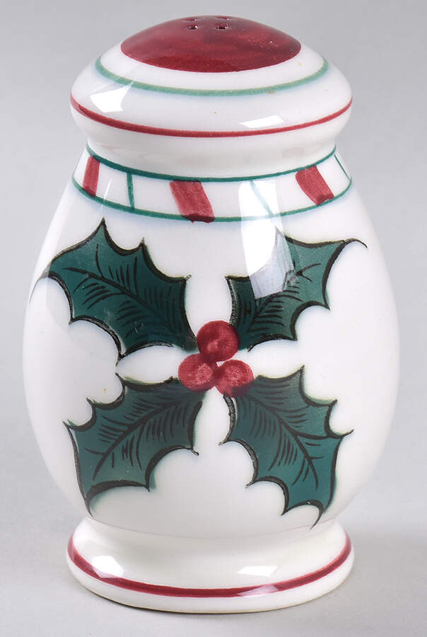 Holly Candy Cane Pepper Shaker by Lefton-1