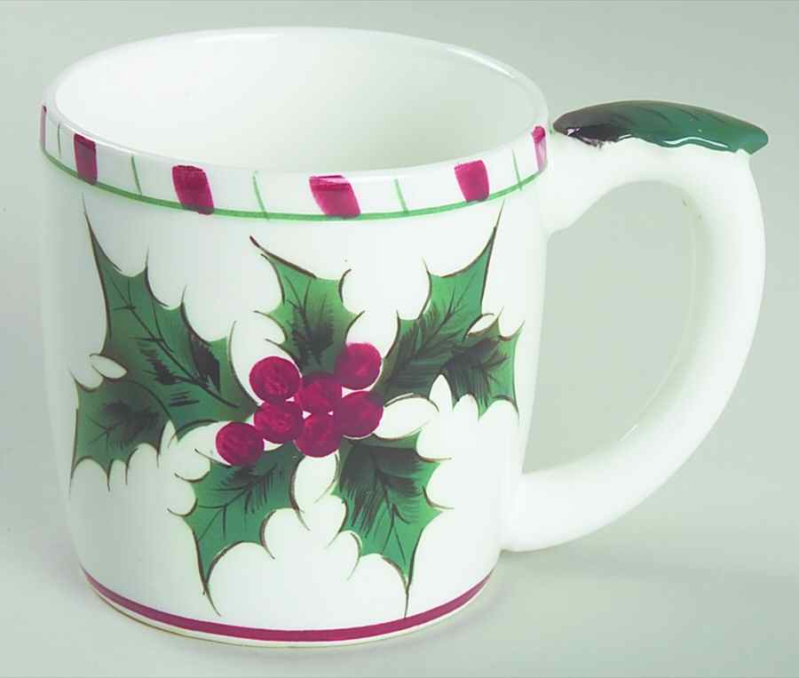 Holly Candy Cane Mug by Lefton-1