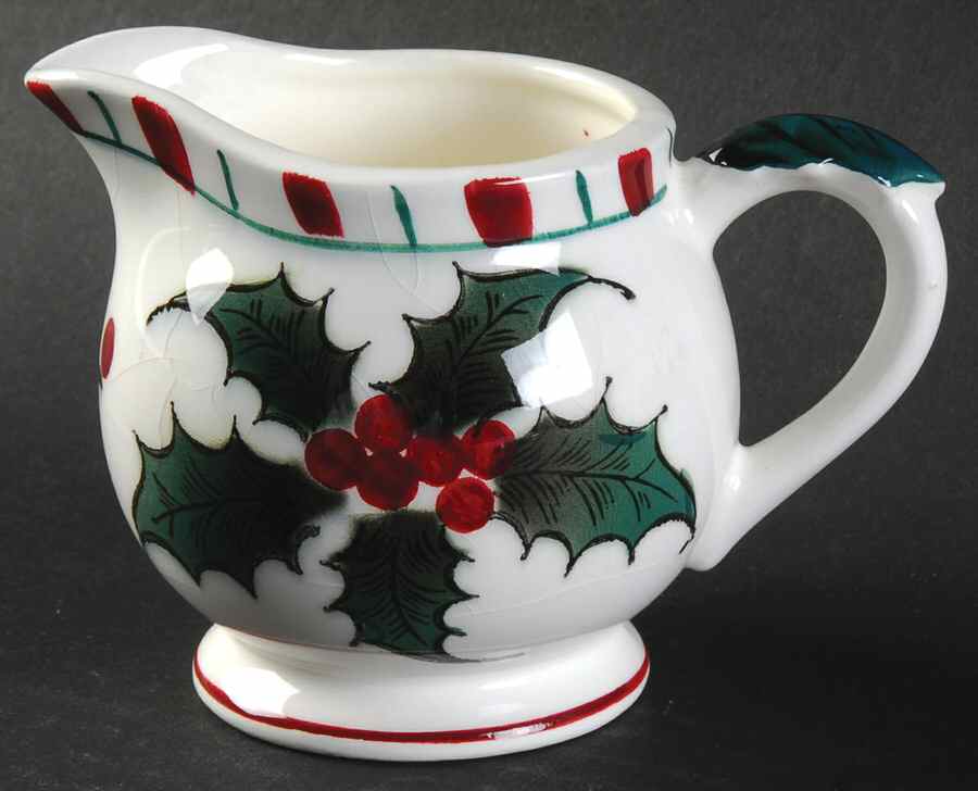 Holly Candy Cane Mini Creamer by Lefton-1