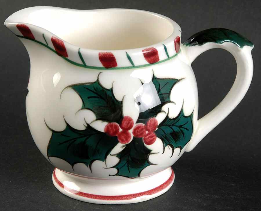 Holly Candy Cane Creamer by Lefton-1
