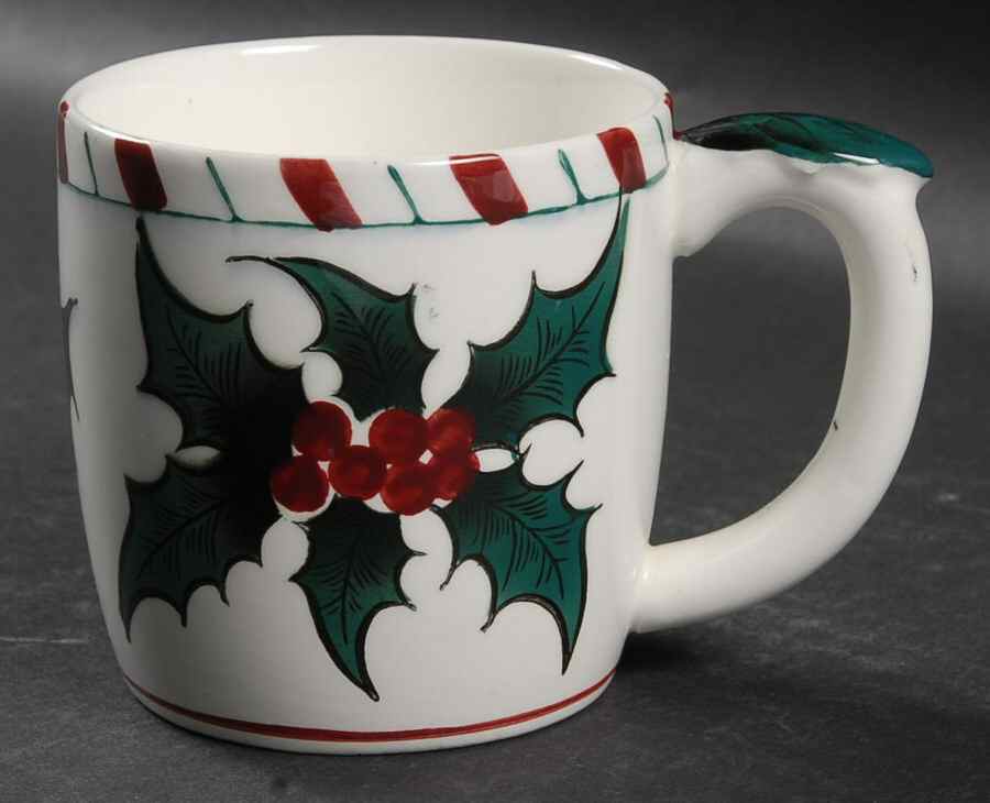 Holly Candy Cane Mug by Lefton-1