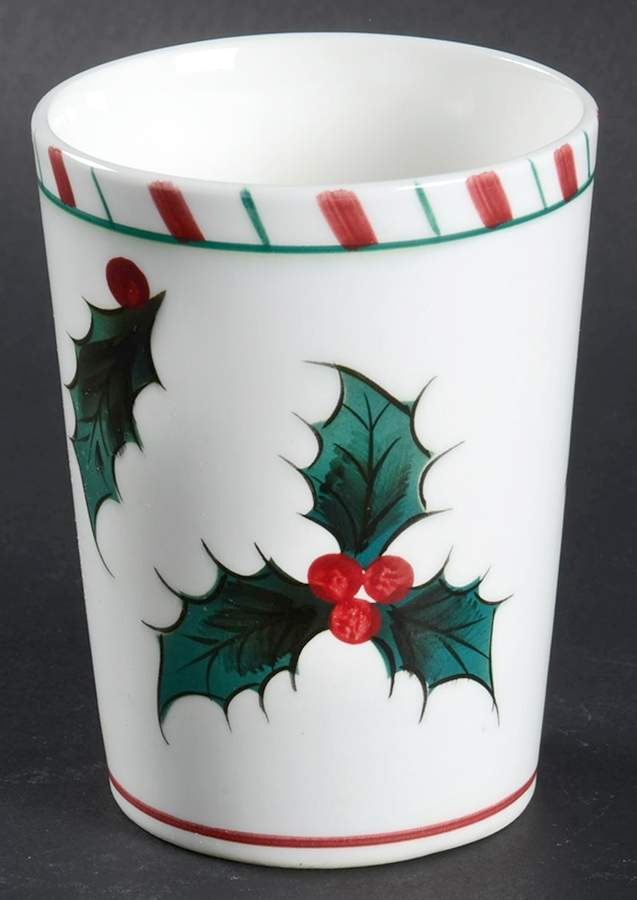Holly Candy Cane 8 Oz Tumbler by Lefton-1