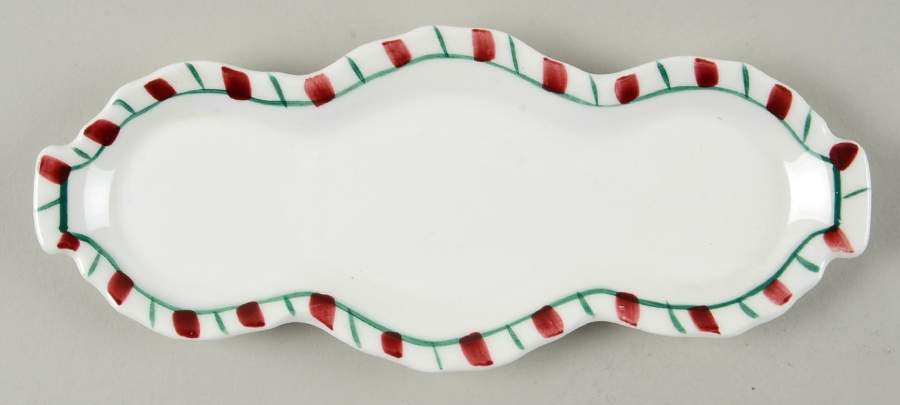 Holly Candy Cane Tray for Condiment Set by Lefton-1
