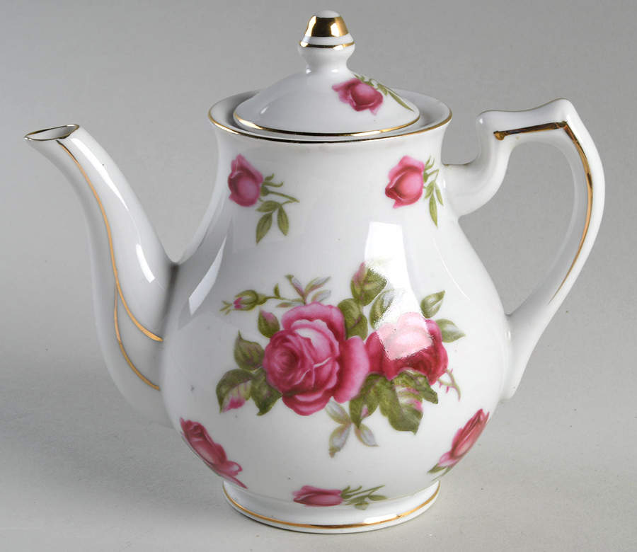 Crimson Rose-Smooth Mini Teapot & Lid by Lefton-1