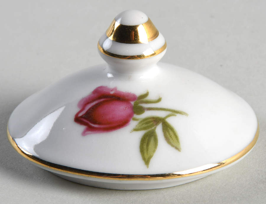 Crimson Rose-Smooth Lid for Mini Sugar Bowl by Lefton-1