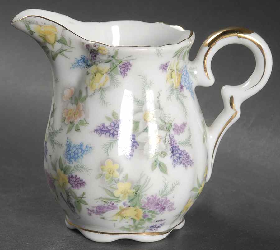 Lilac Chintz Creamer by Lefton-1