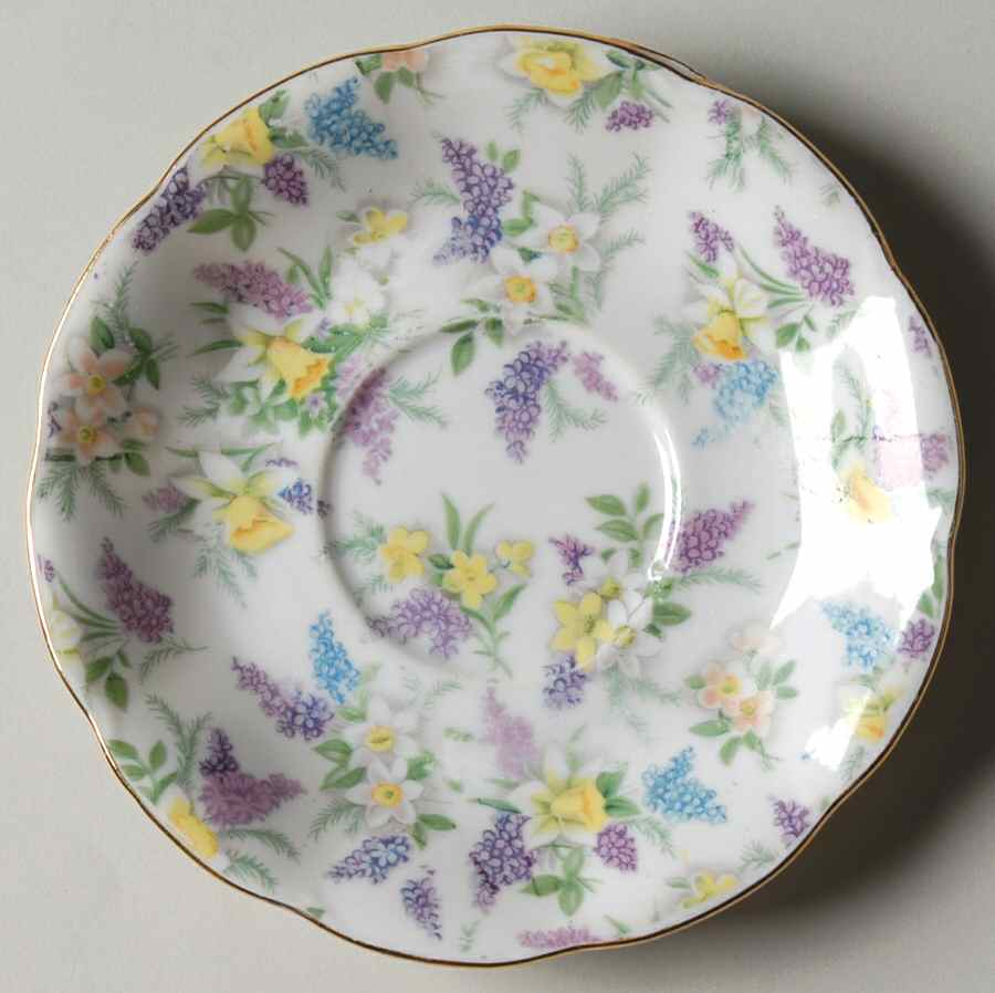 Lilac Chintz Saucer by Lefton-1
