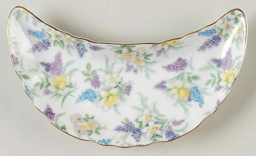 Lilac Chintz Bone Dish by Lefton-1