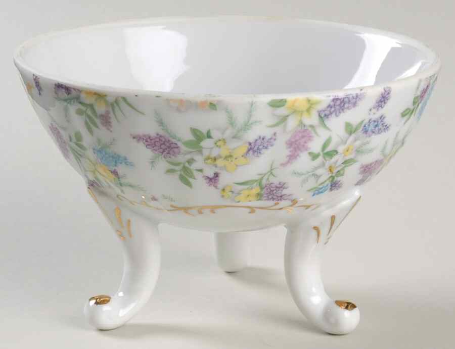 Lilac Chintz 5" Candy Box No Lid by Lefton-1