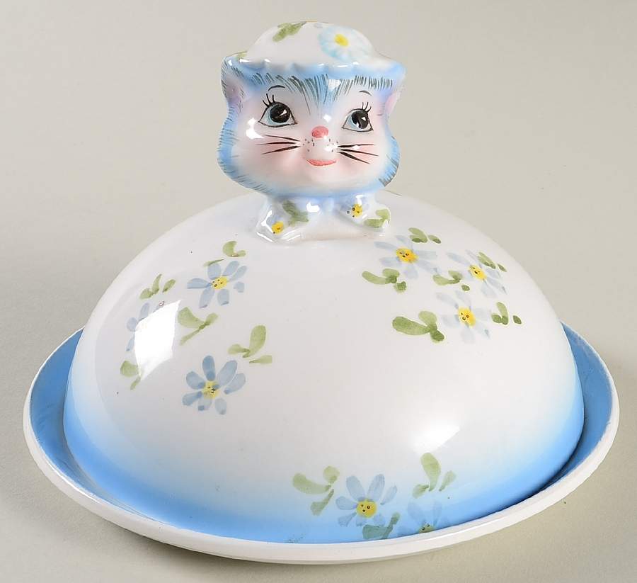 Miss Priss Round Covered Butter by Lefton-1