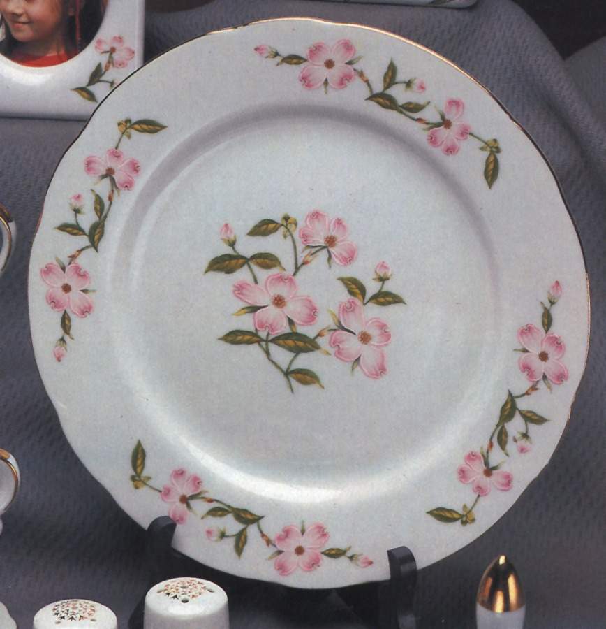 Pink Dogwood Dinner Plate by Lefton-1